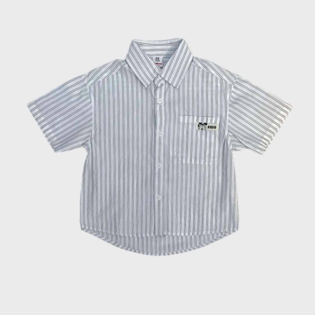 Рубашка в полоску серого цвета