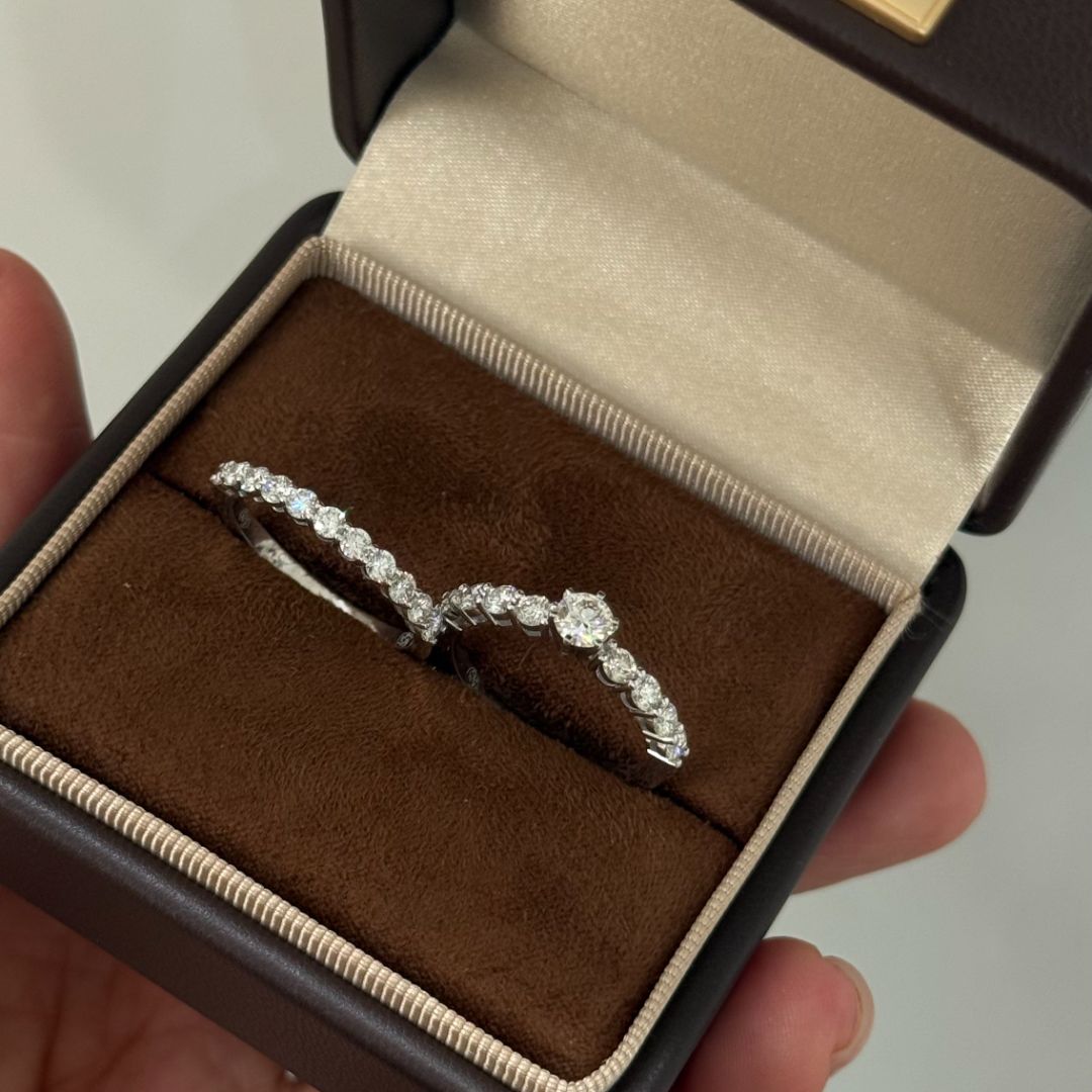 Двойное кольцо с бриллиантами