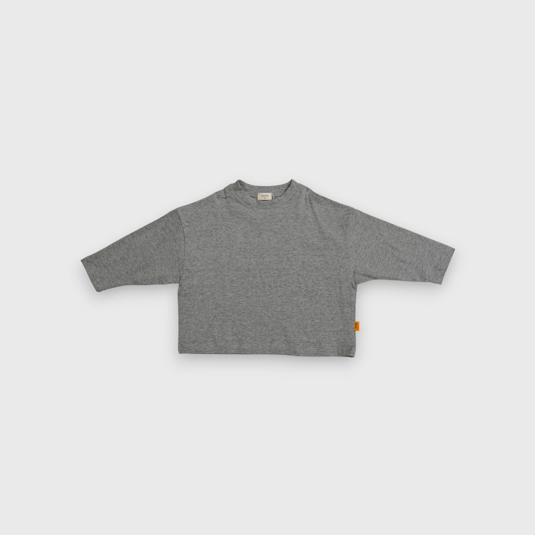 Серый укороченный свитшот