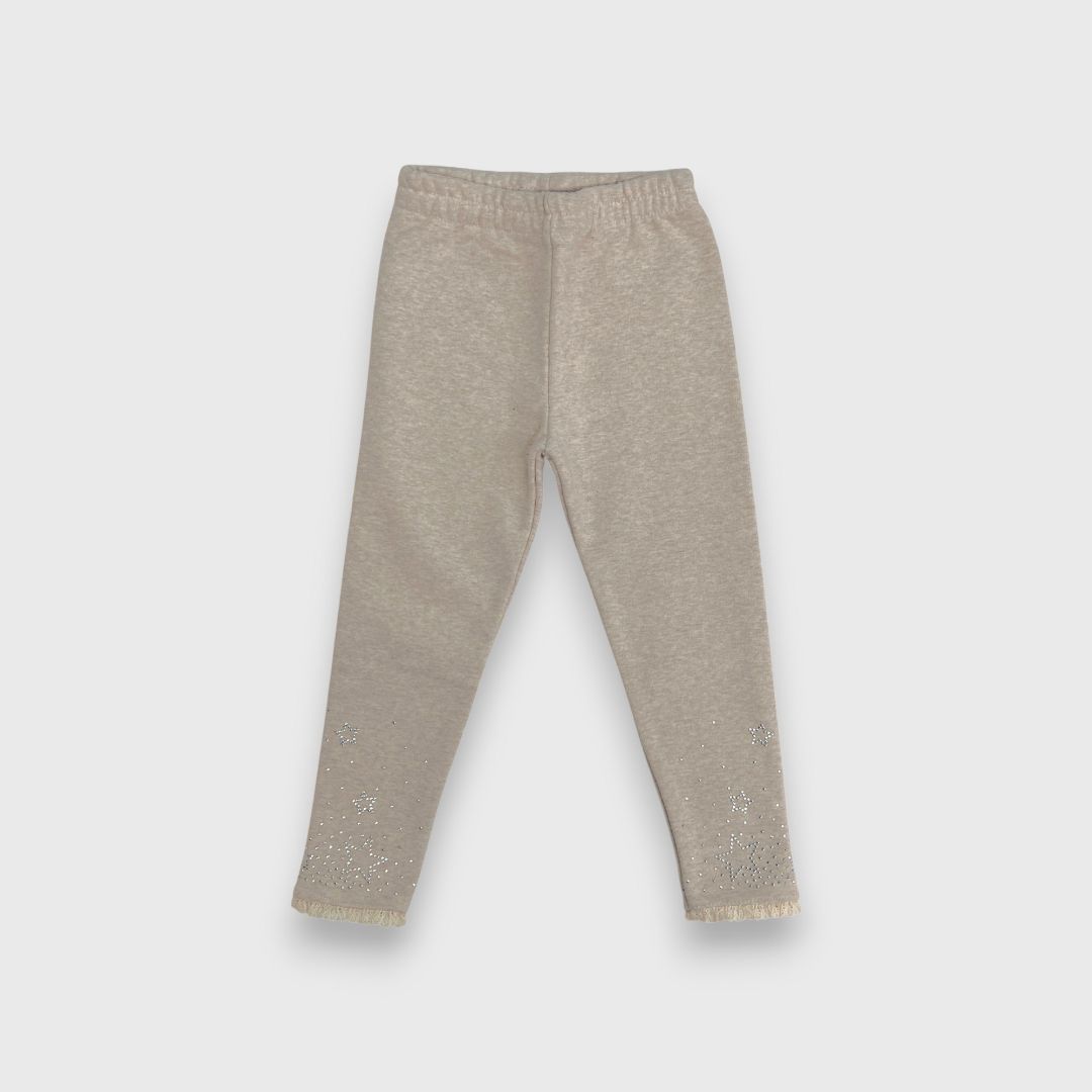 Бежевые леггинсы с блестками