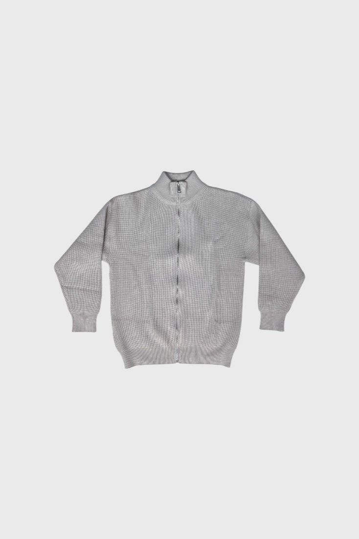 Серый вязаный кардиган