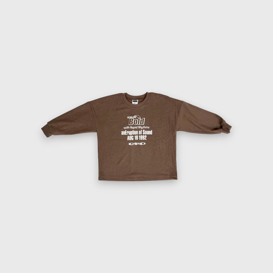 Коричневая футболка с длинным рукавом