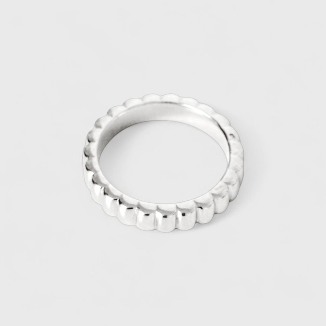 Серебряное кольцо с рифлением