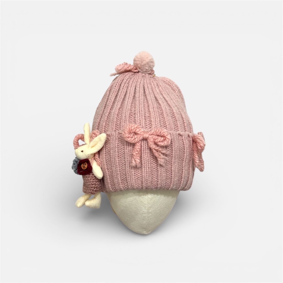 Розовая шапка с ушками Bunny