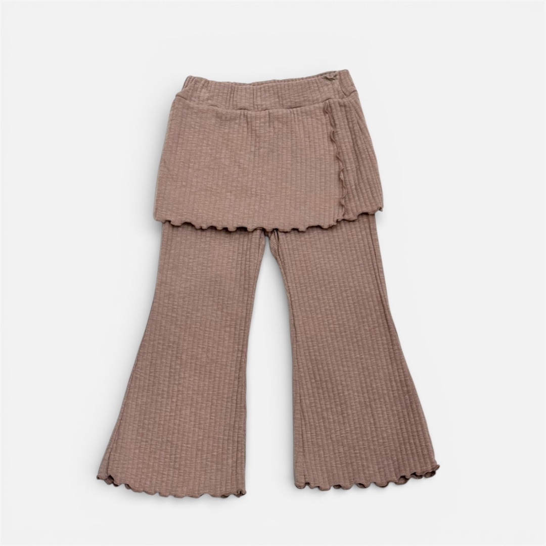 Бежевые брюки с юбкой