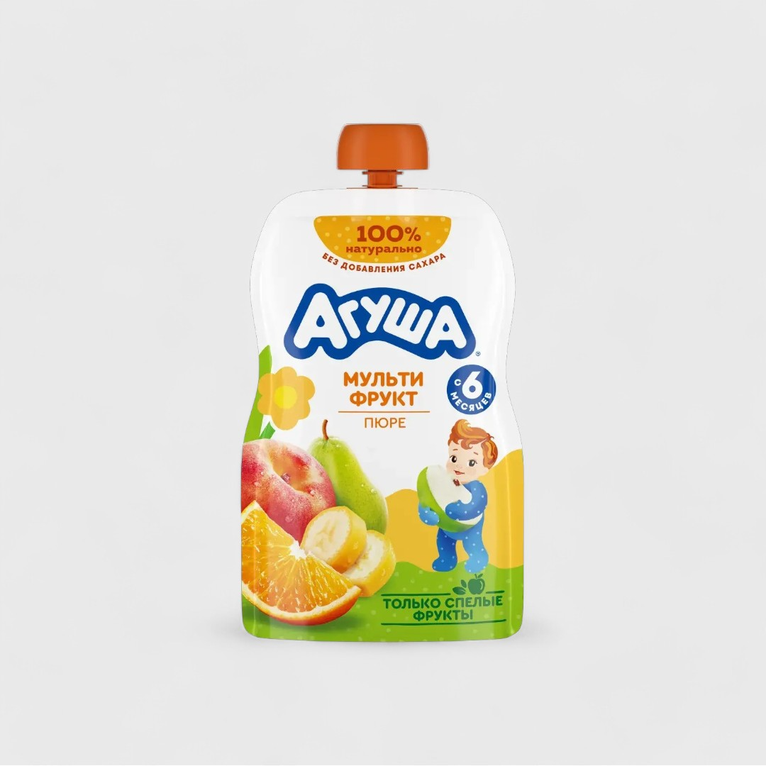 Агуша мультифруктовое пюре, 90 г