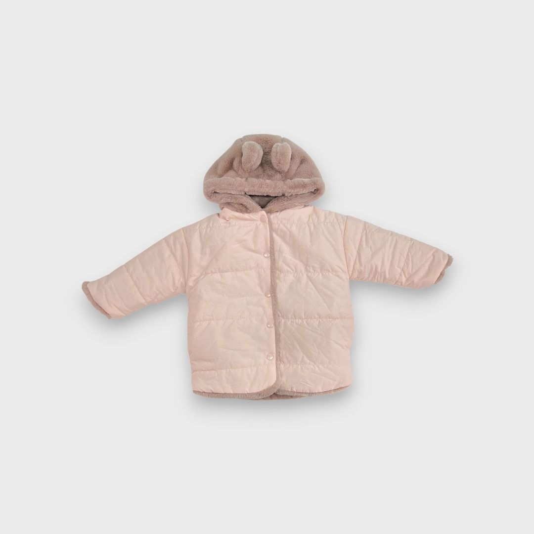 Розовая куртка с ушками для детей