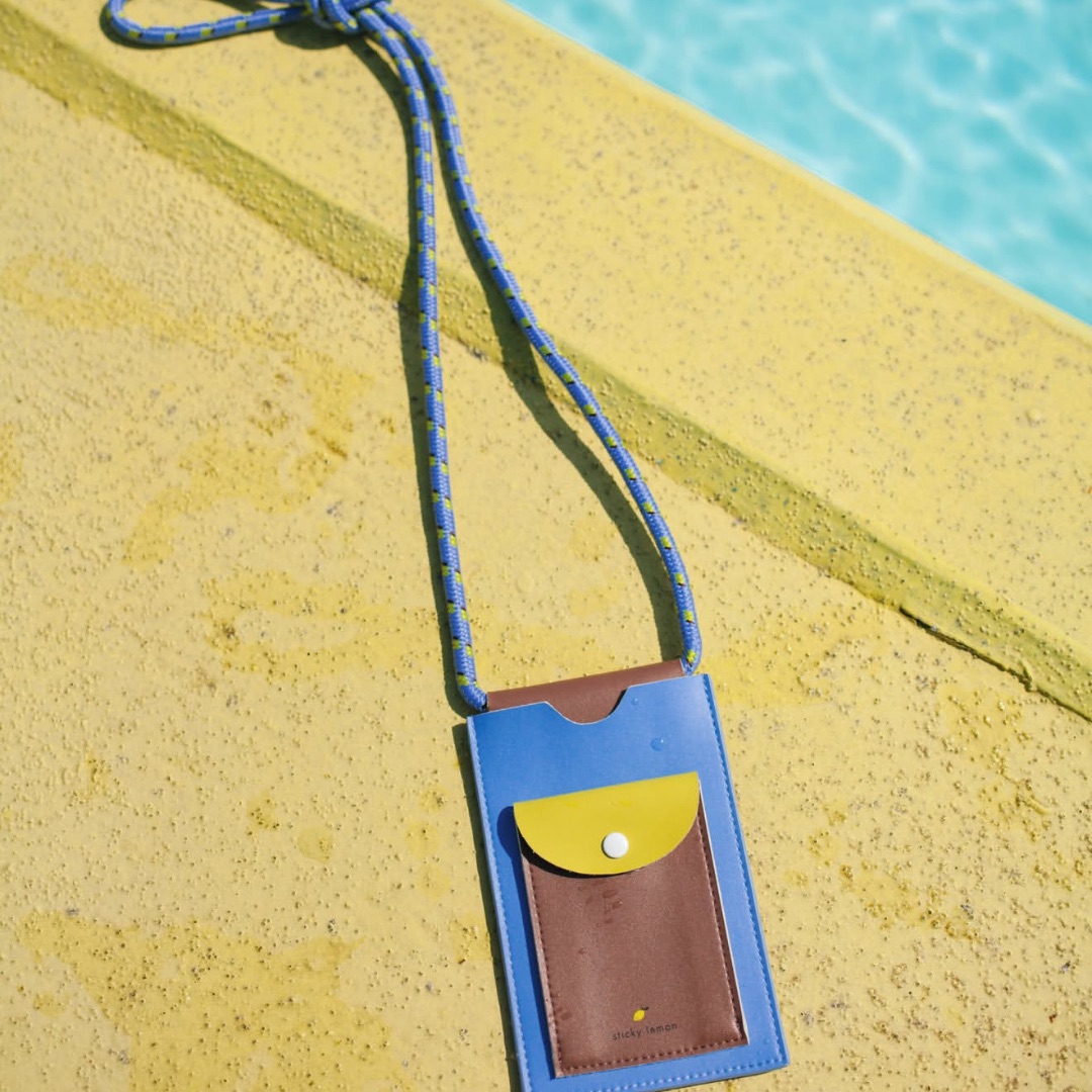Синий держатель для телефона и карт Phone pouch Envelope Sticky Lemon