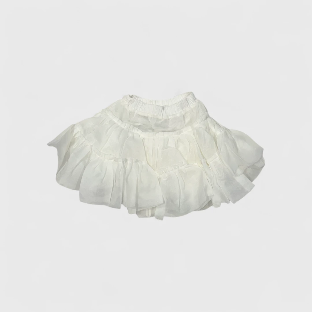 Белая юбка для девочек с рюшами