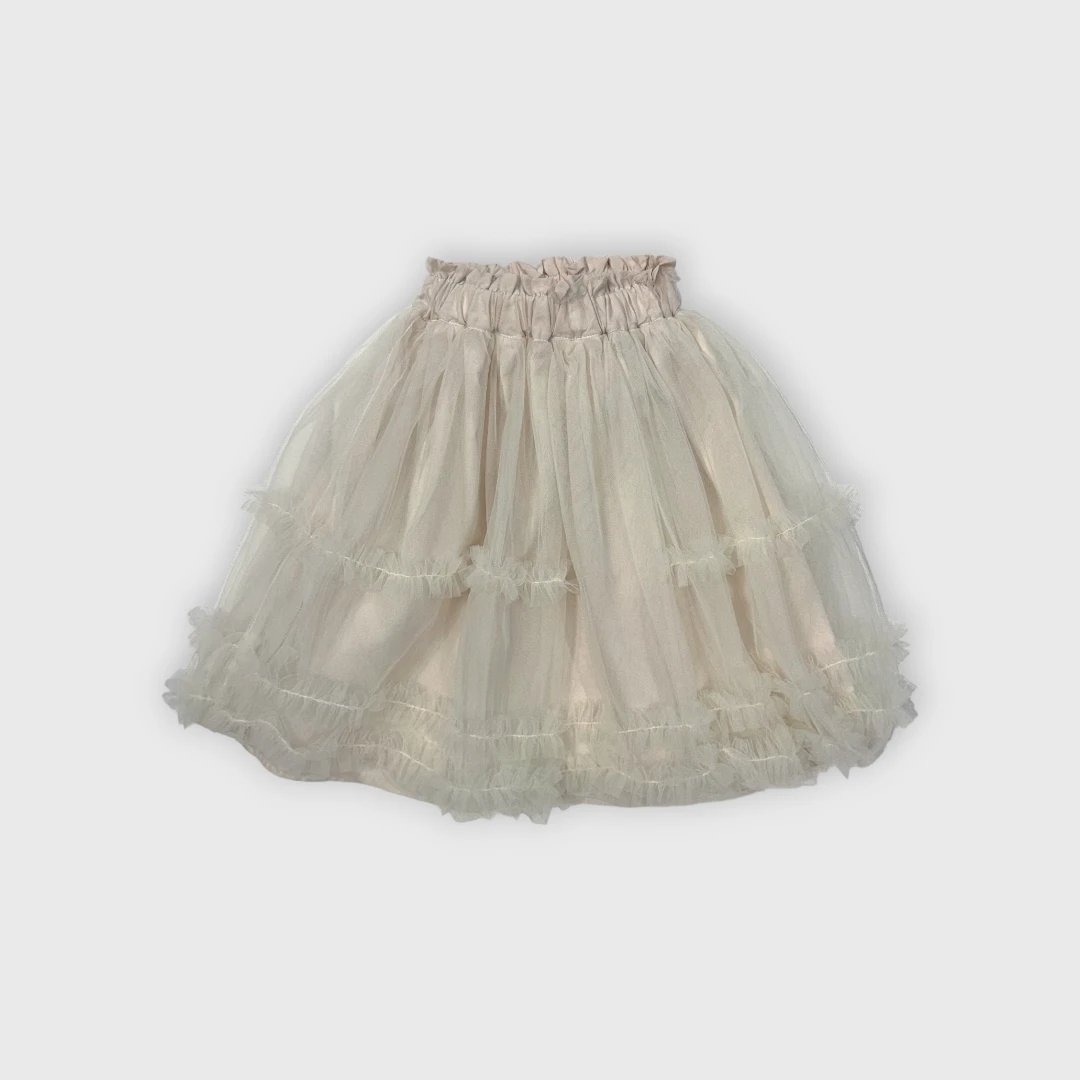 Бежевая юбка из фатина