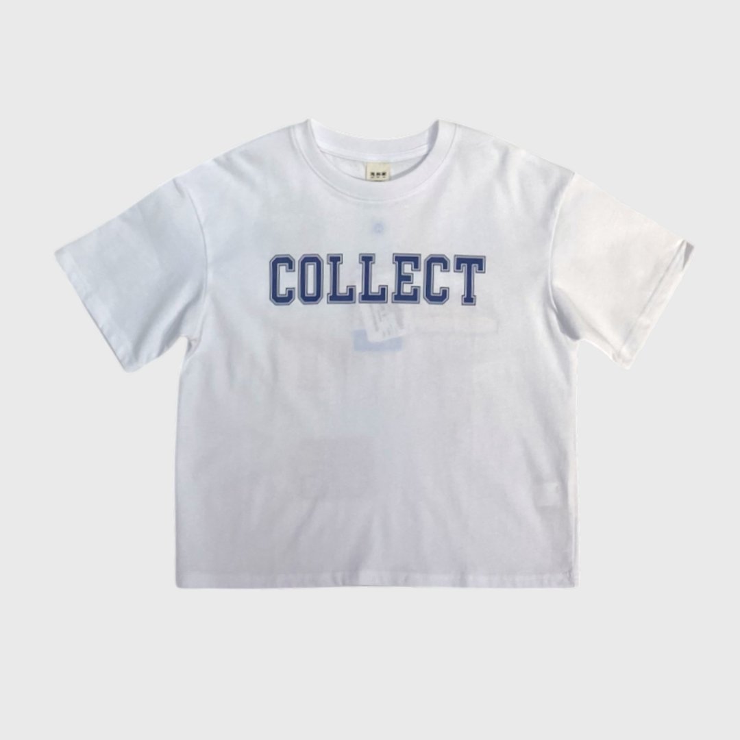 Белая футболка с надписью Collect