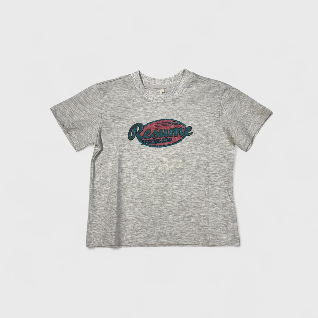 Серая футболка с принтом Resume