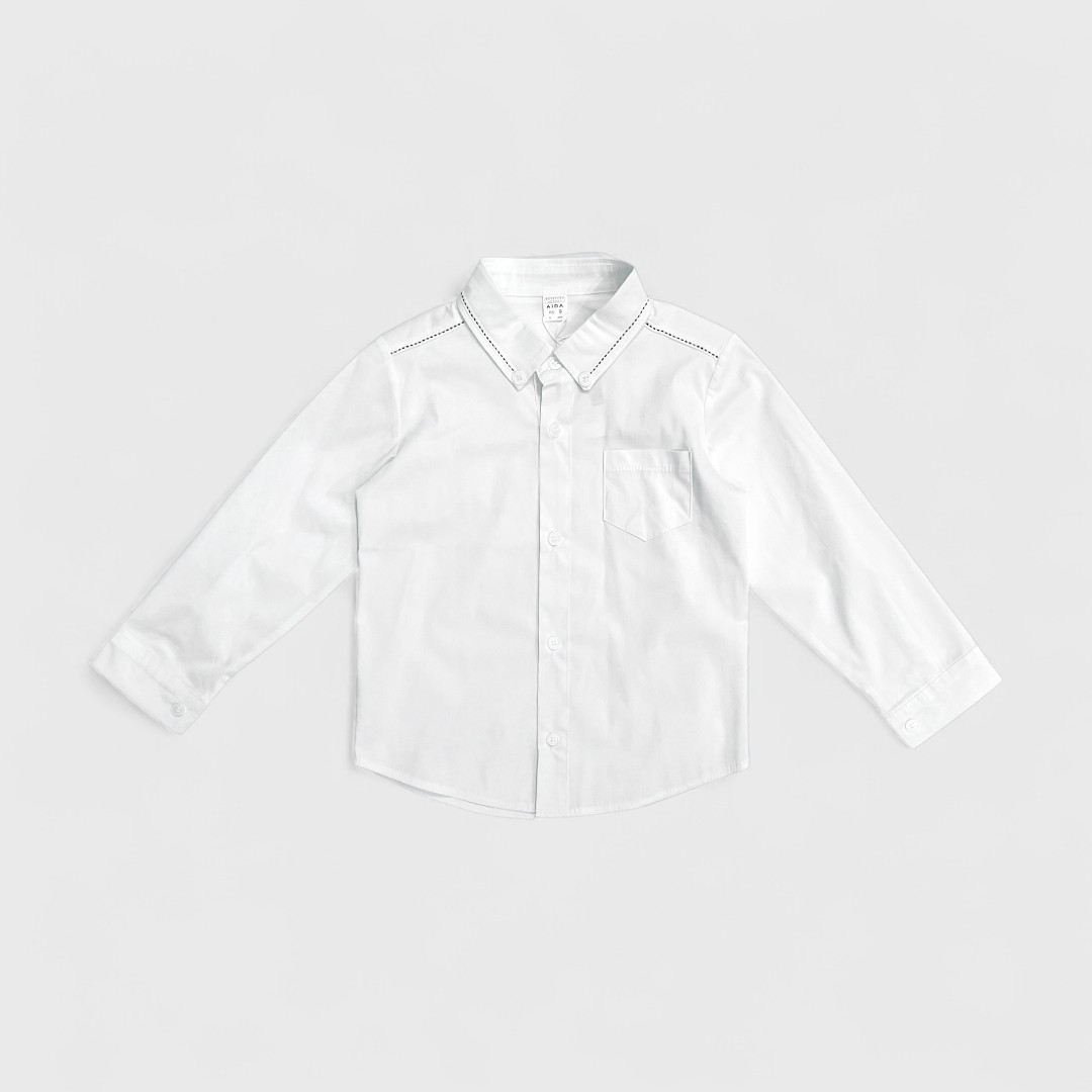 Белая рубашка с длинным рукавом