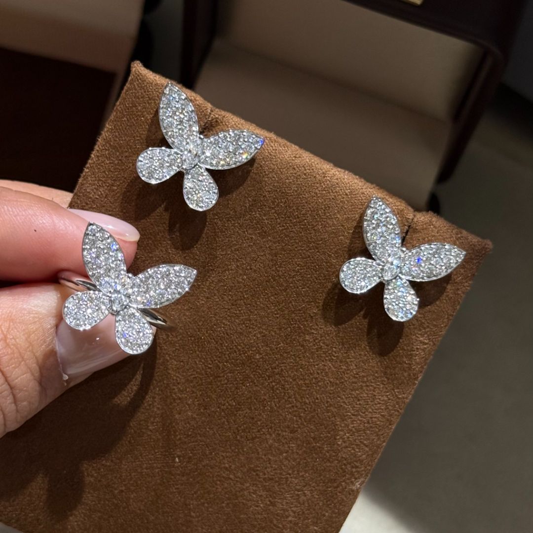 Золотые серьги-бабочки