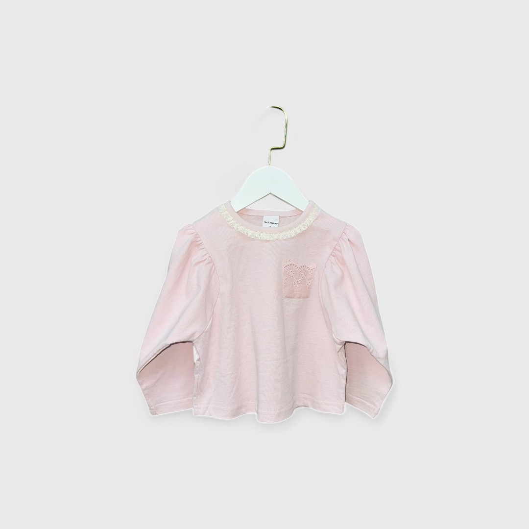 Розовая кофта с объемными рукавами