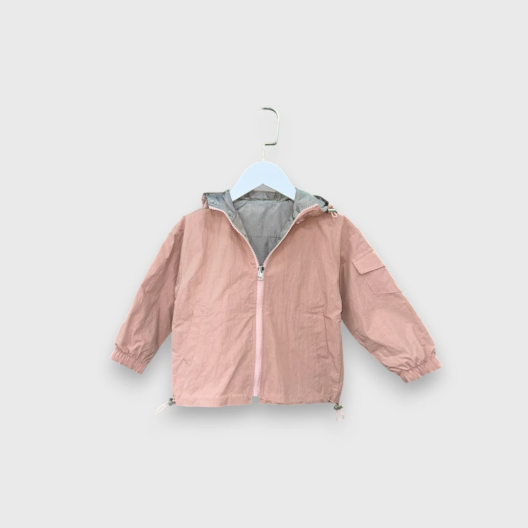 Розовая куртка-ветровка двусторонняя