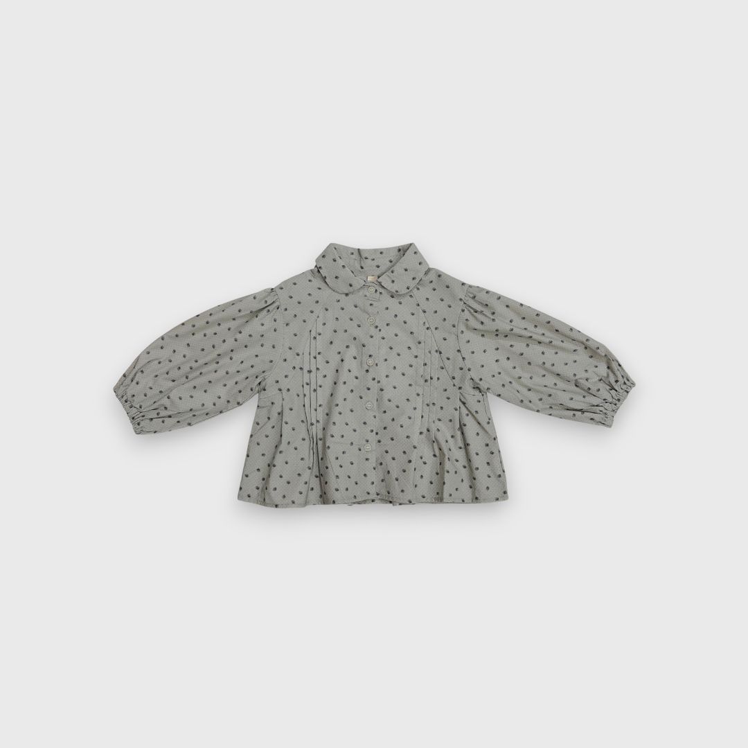 Серая блуза с коротким рукавом