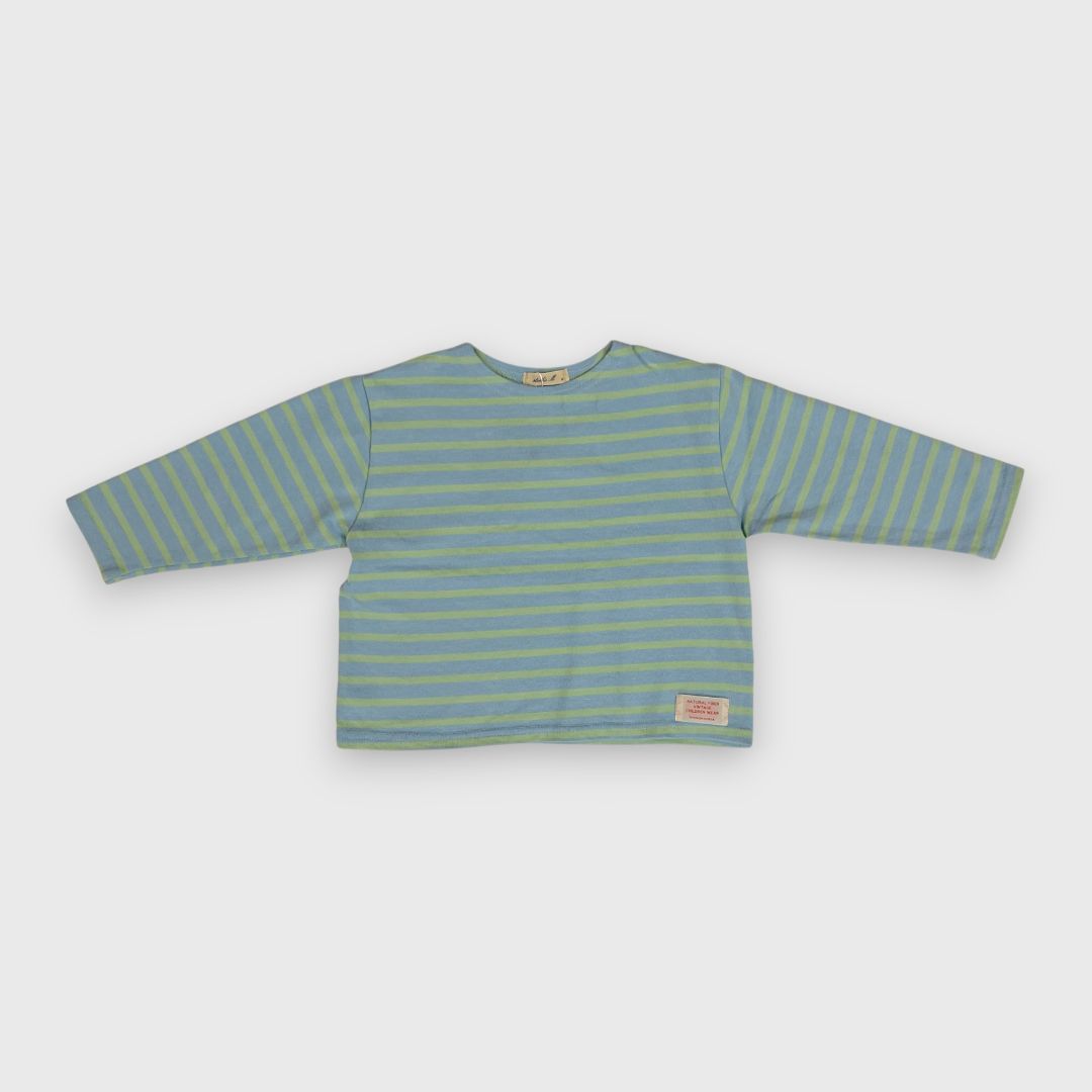 Стильная полосатая футболка бирюзовая