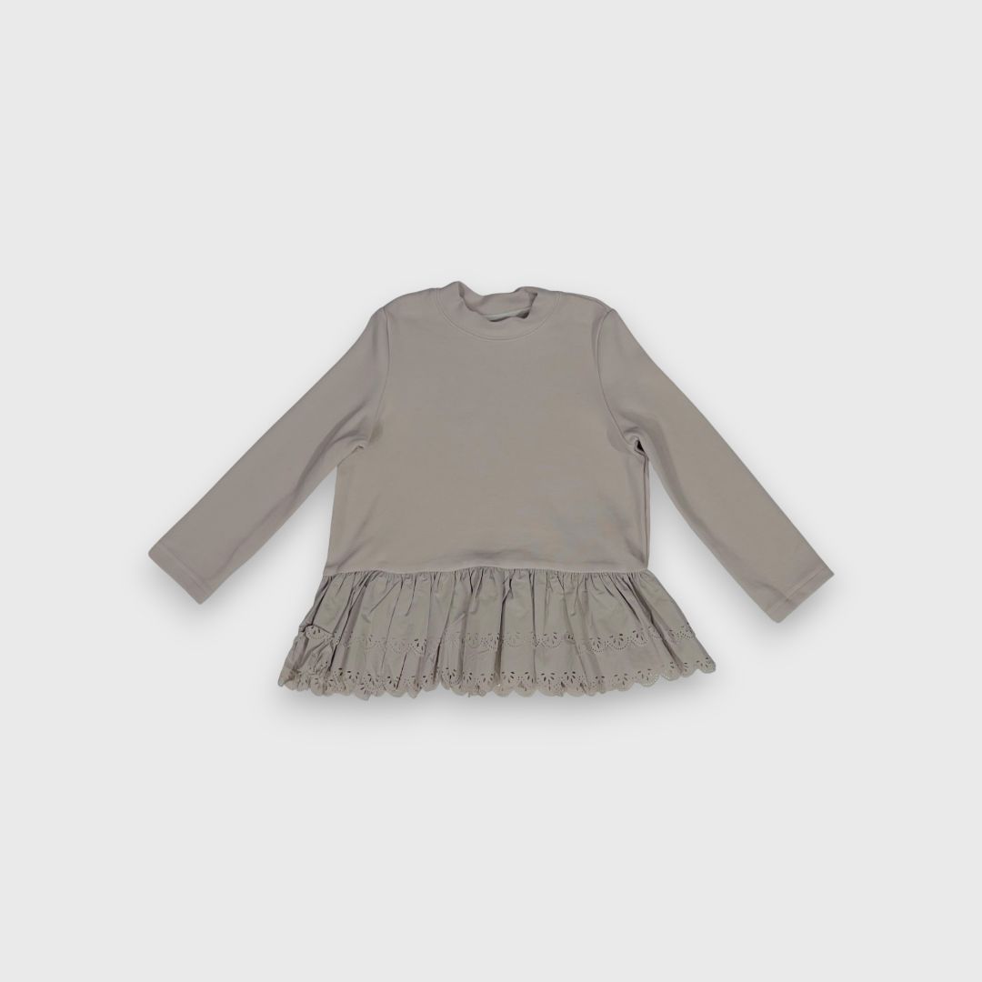 Серая блузка с длинным рукавом