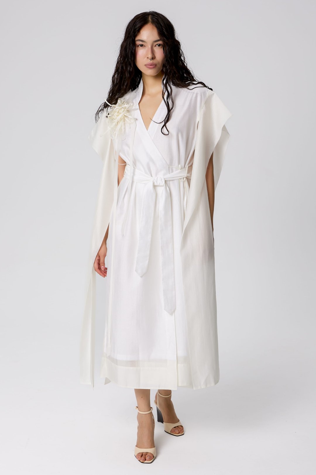 Chrysanthemum Pleated Kimono Dress