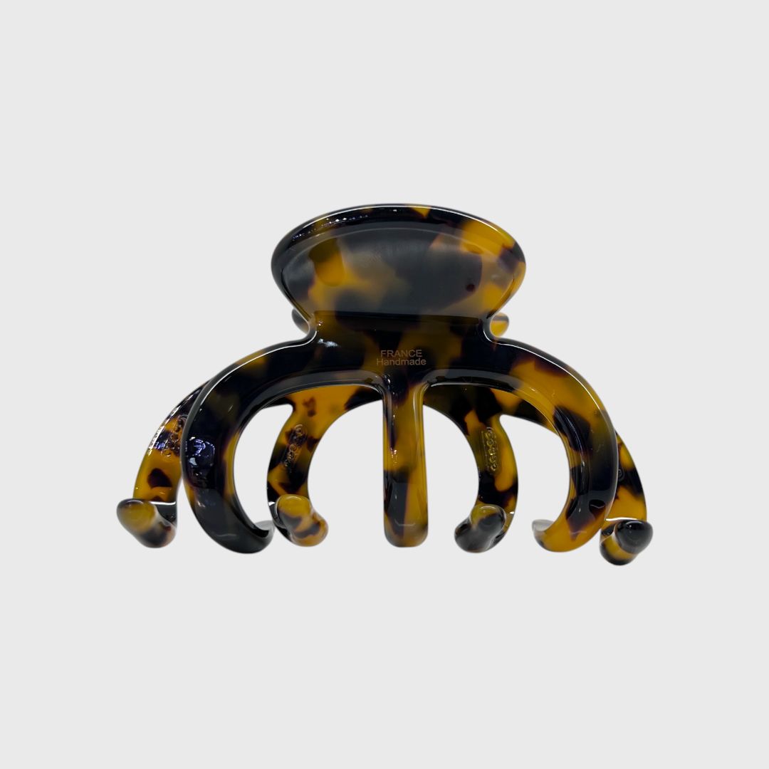 Коричневая заколка-краб France