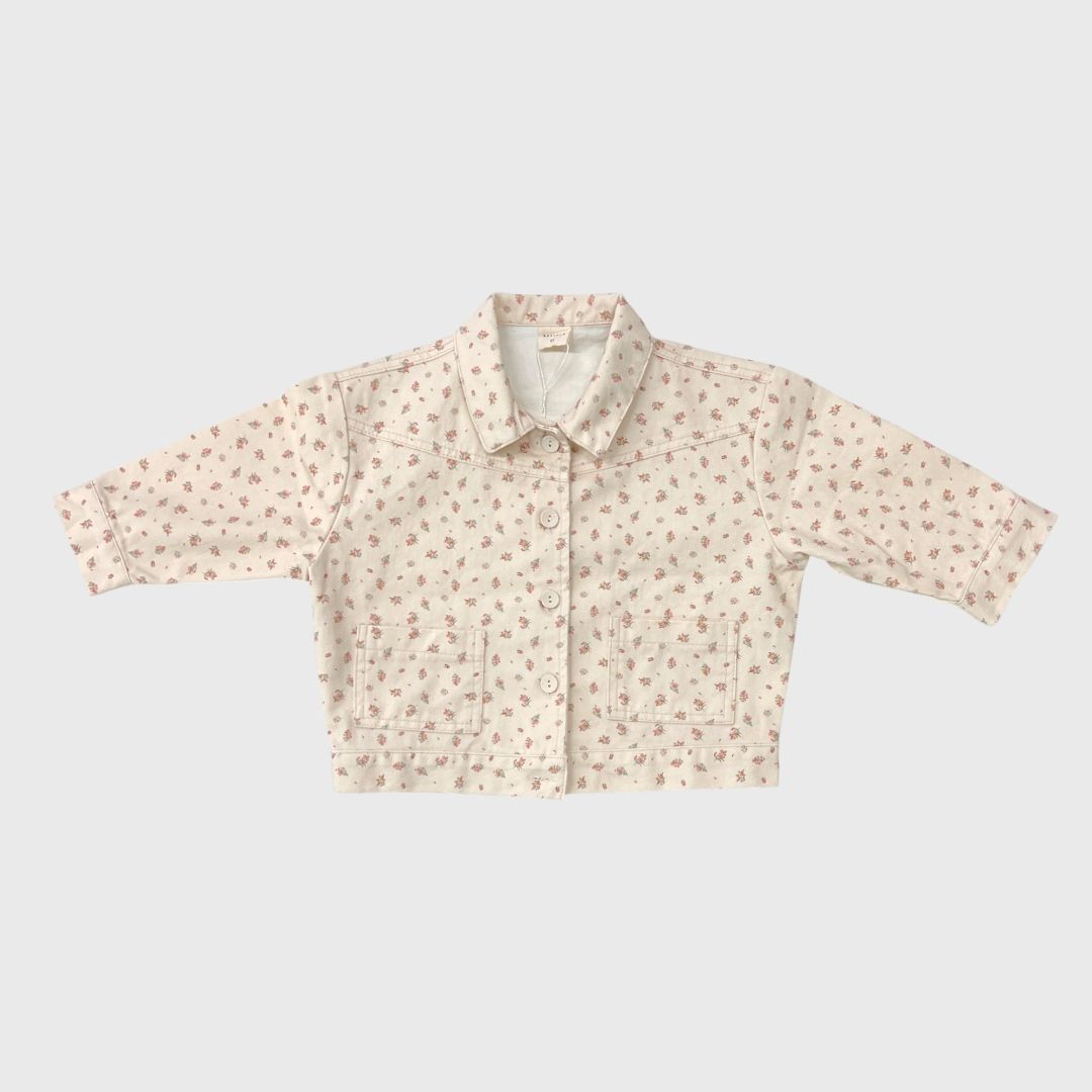 Кремовая рубашка с цветочным принтом