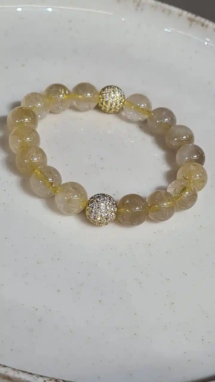 Золотистый браслет из натурального цитрина