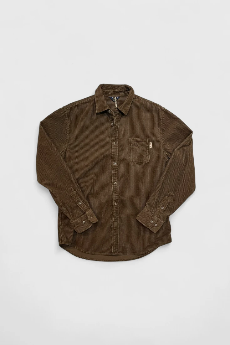Коричневая вельветовая рубашка