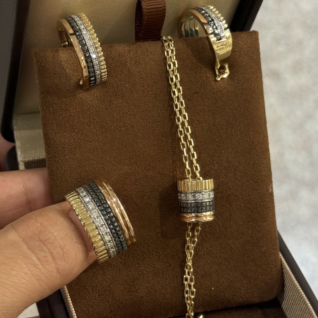 Набор бушерон в желтом золоте с бриллиантами