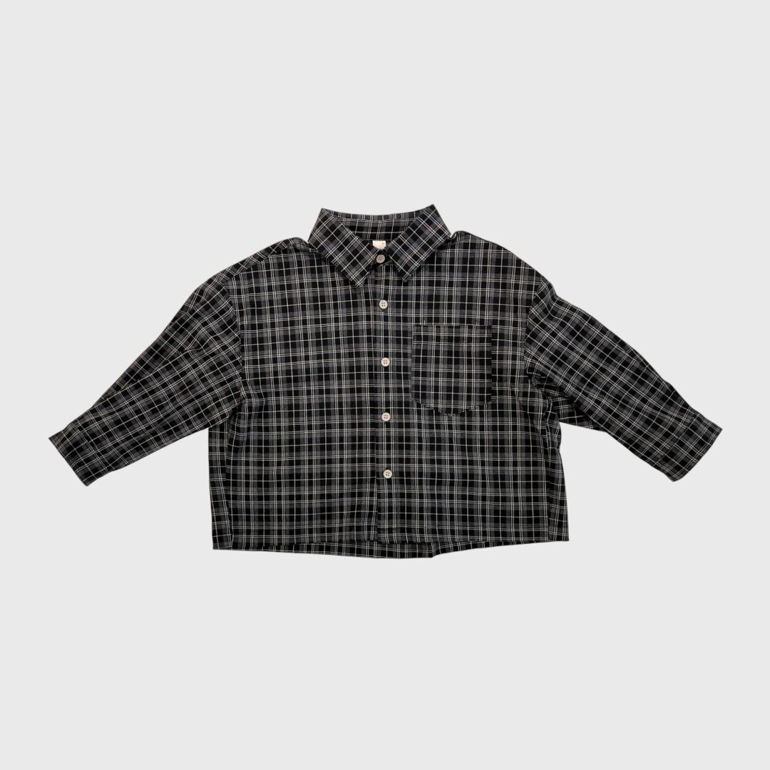 Классическая черная рубашка в клетку