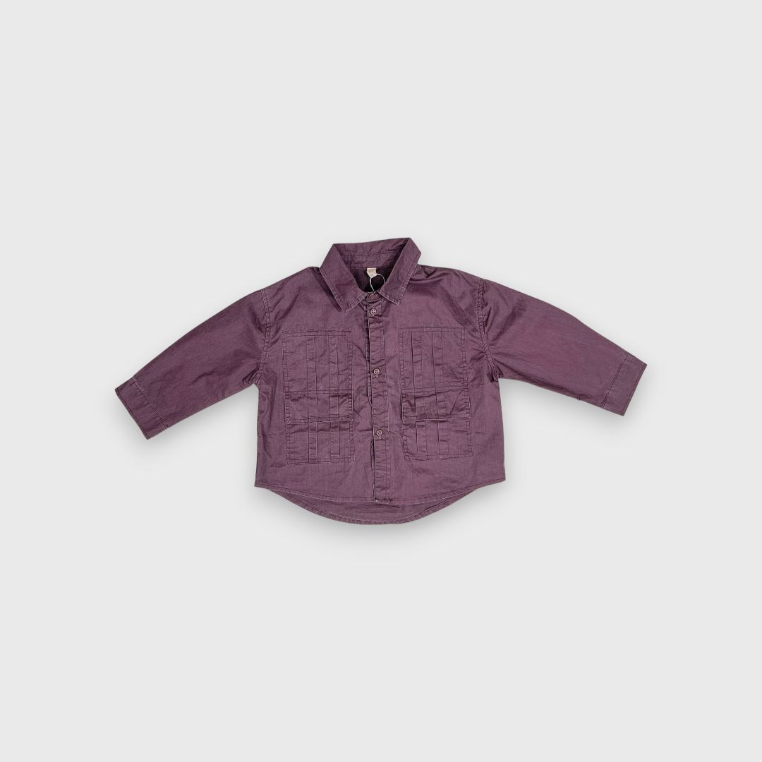 Фиолетовая рубашка с длинным рукавом