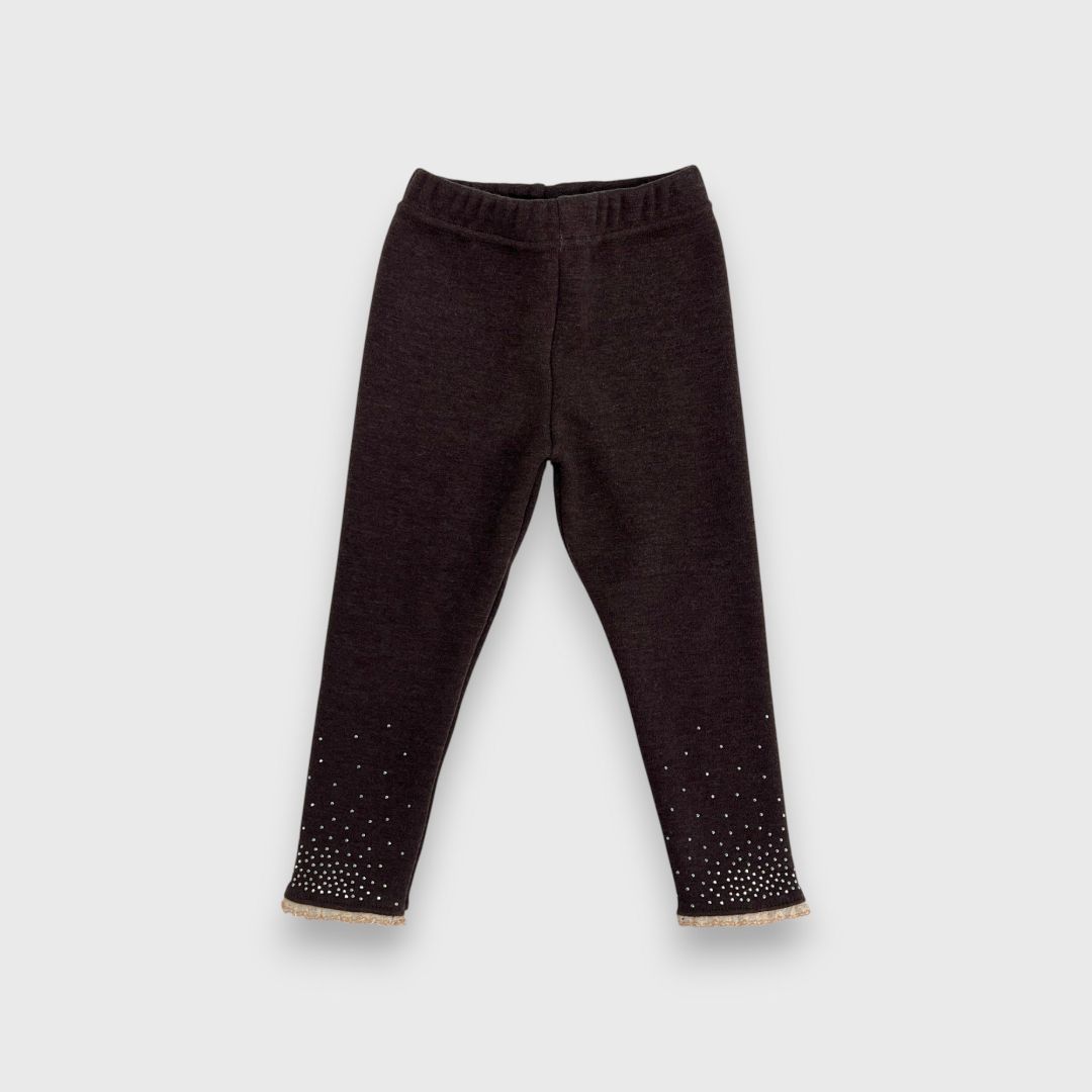 Темно-коричнивые леггинсы с камнями