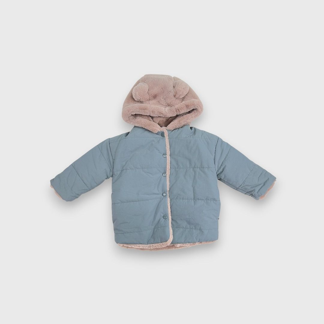 Голубая куртка с капюшоном для детей