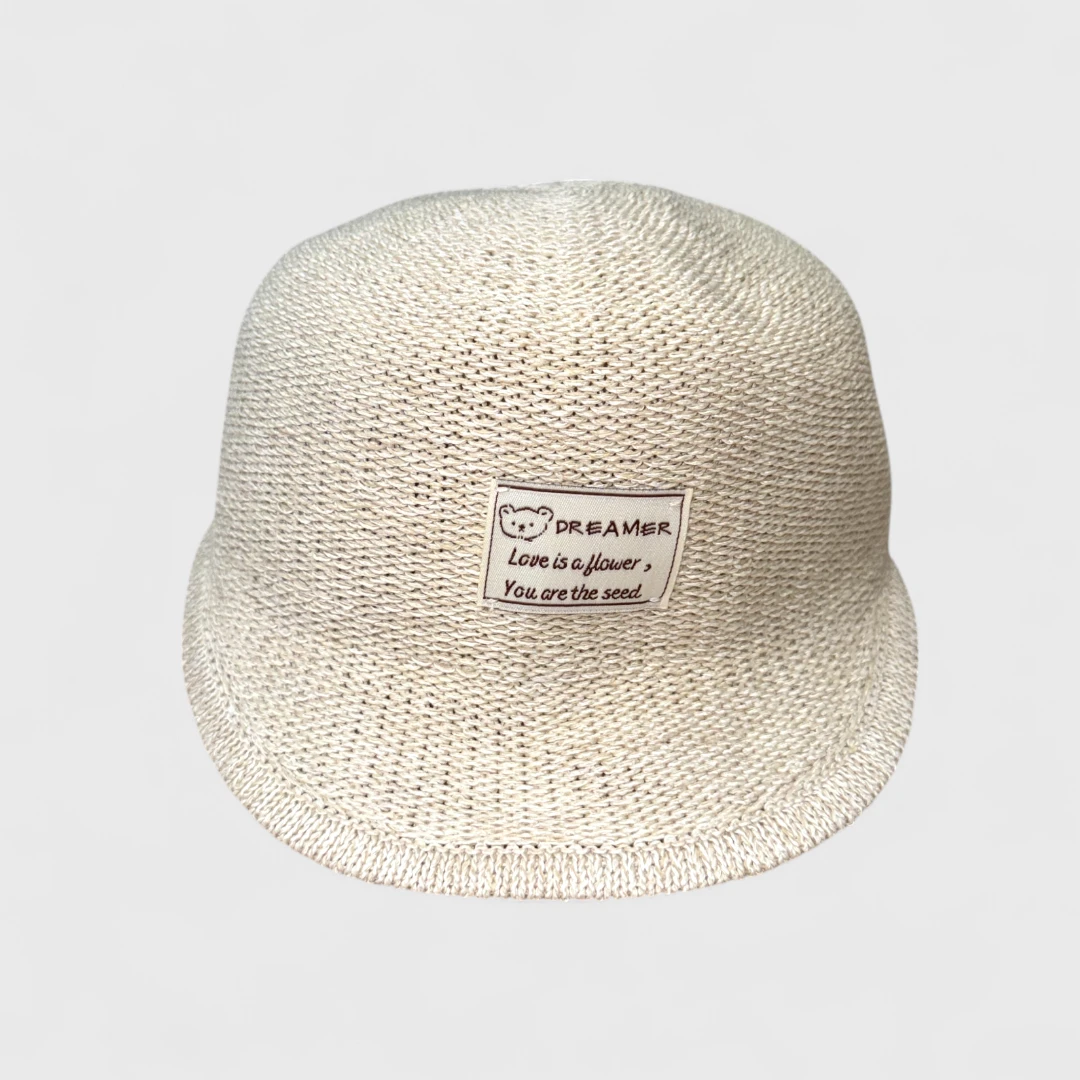 Кремовая плетеная кепка