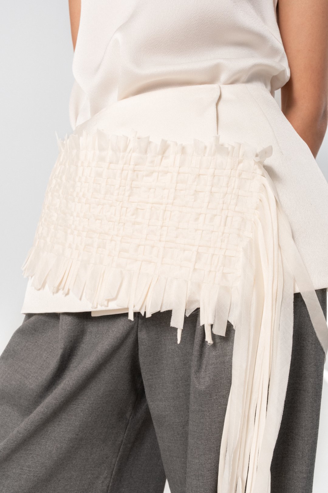 Inzhu Peplum with Handwoven Detail