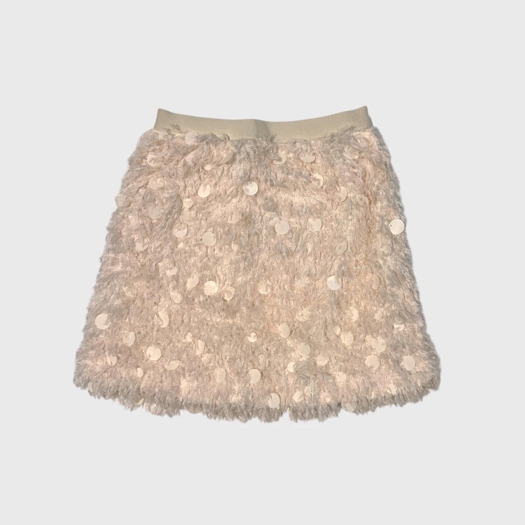 Бледно-розовая юбка с пайетками