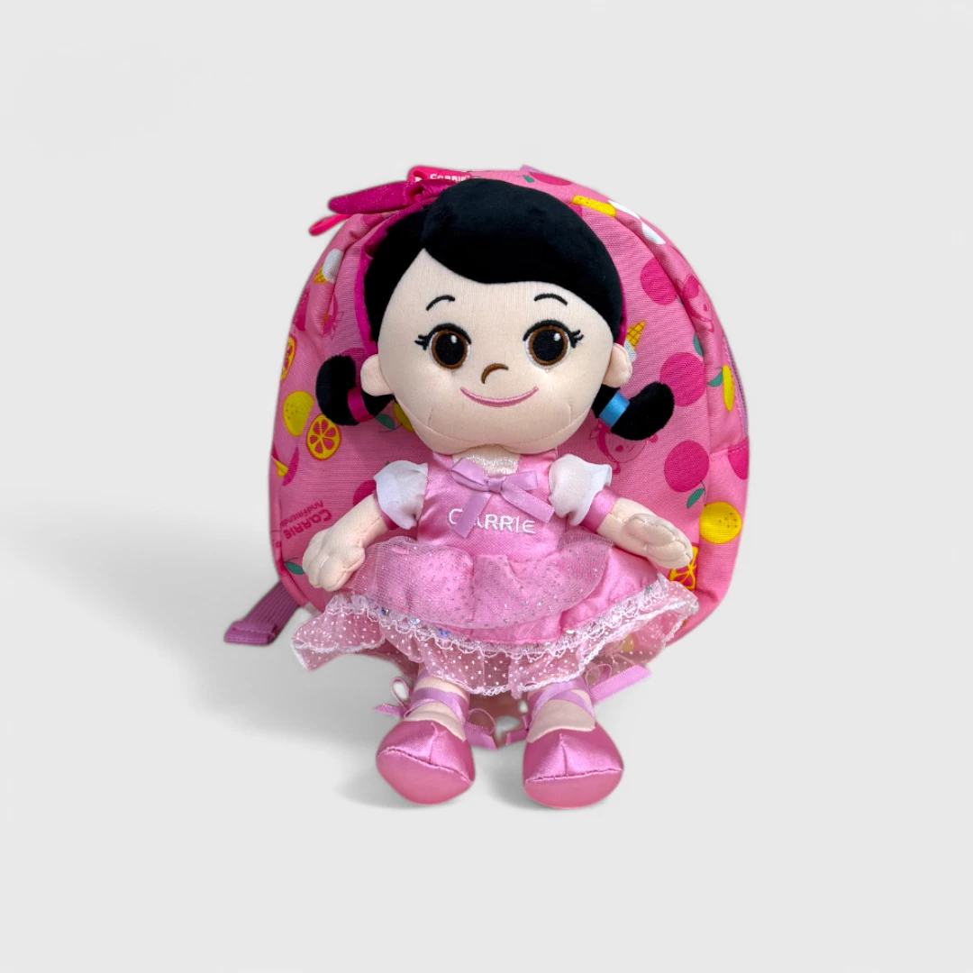 Розовый рюкзак с куклой-липучкой