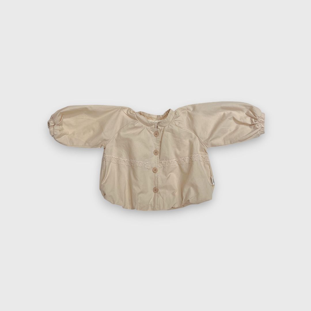 Бежевая блузка из хлопка с рукавами