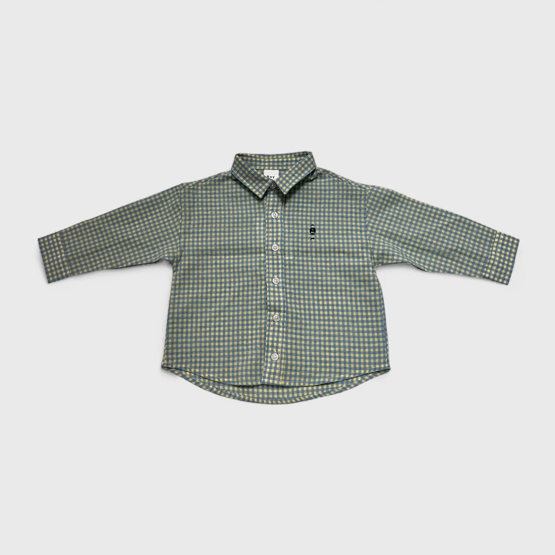 Зеленая рубашка в клетку