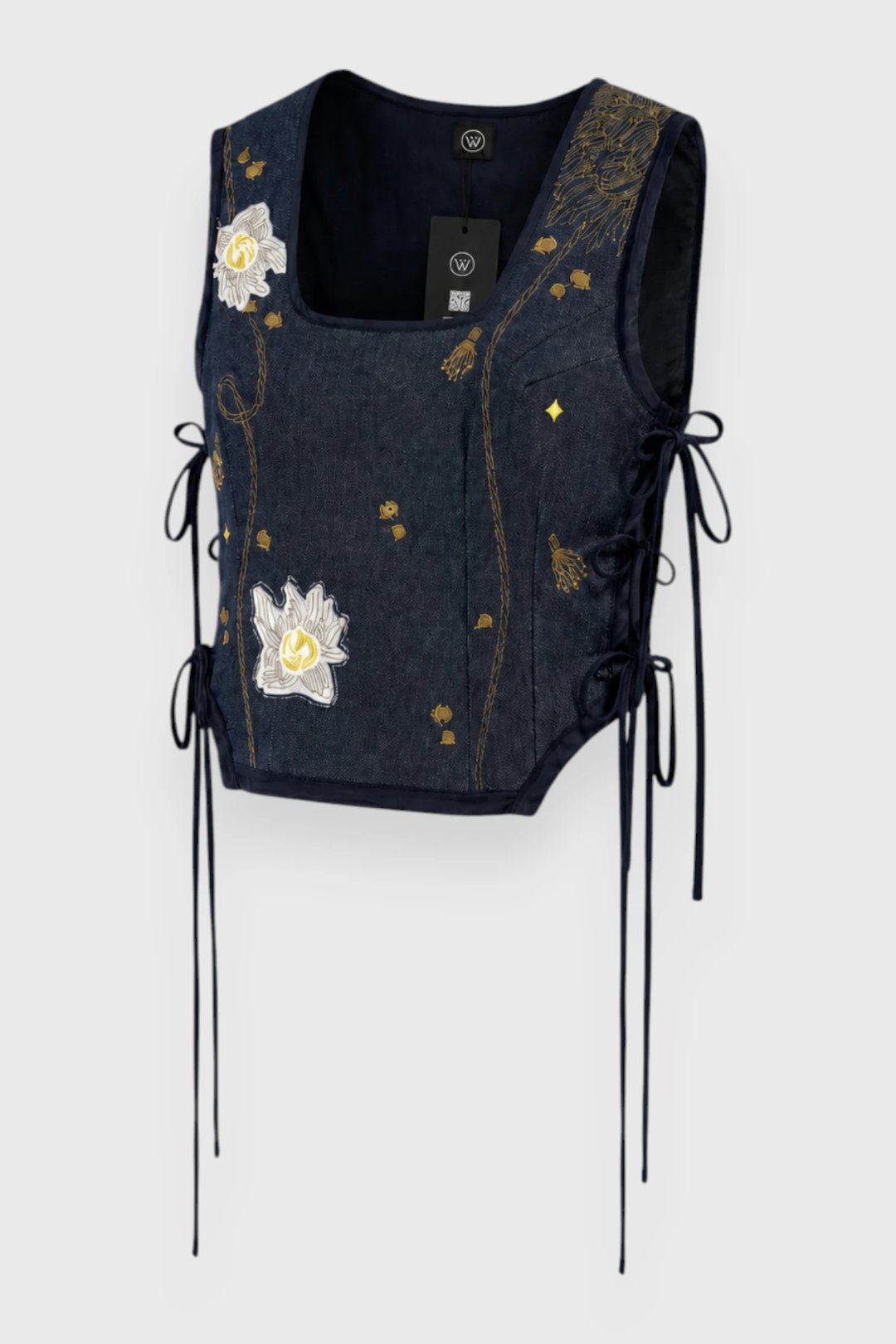 Denim Aynazik Embroidered Top