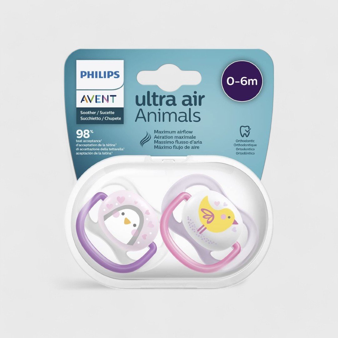 Philips Avent ультра-воздушные пустышки с рисунком животных (0 - 6 мес)