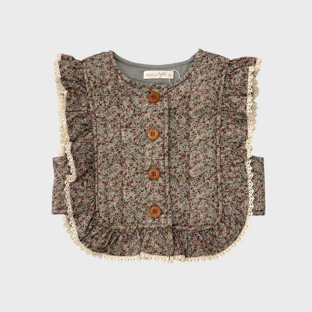 Серый цветочный жилет