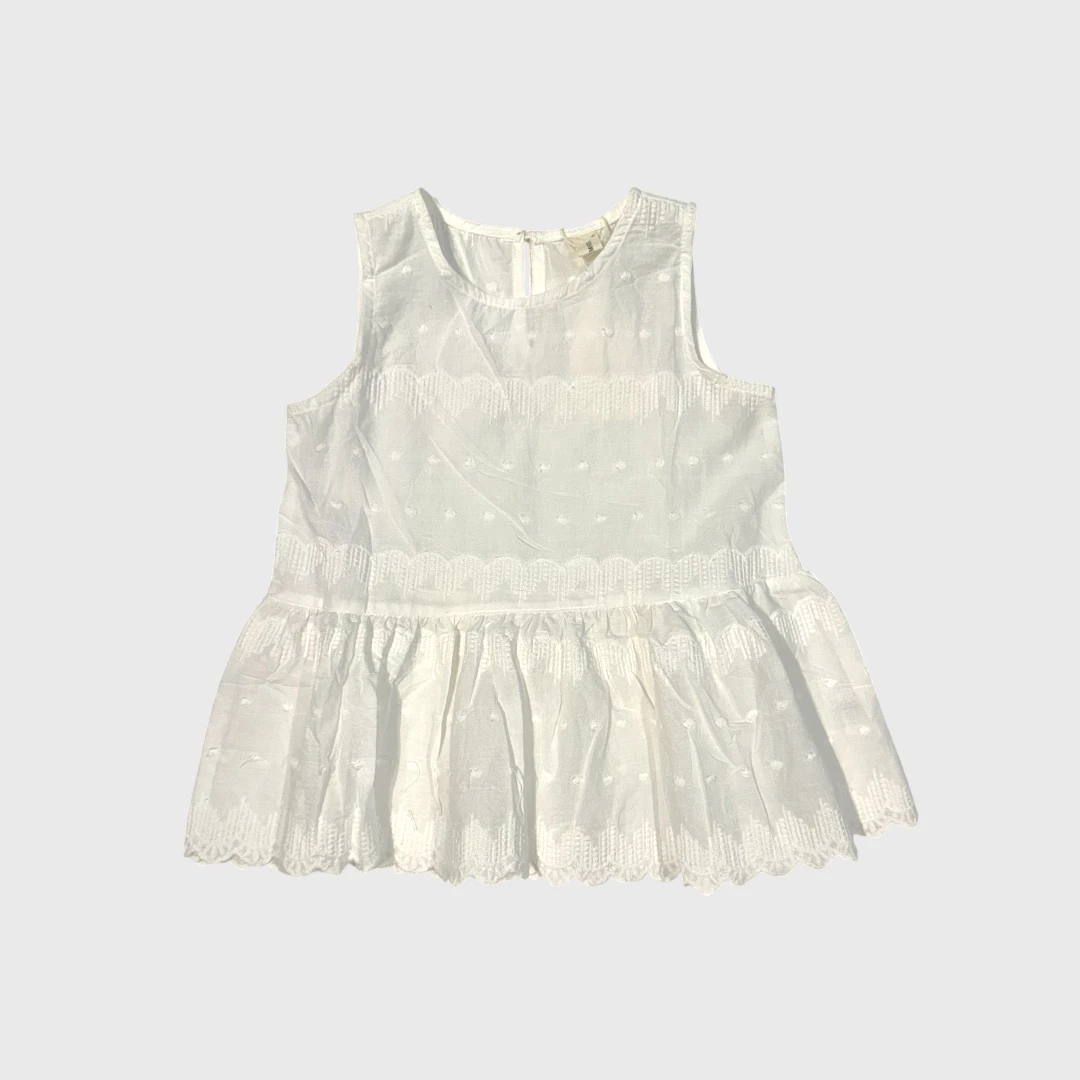 Кремовый топ с кружевом