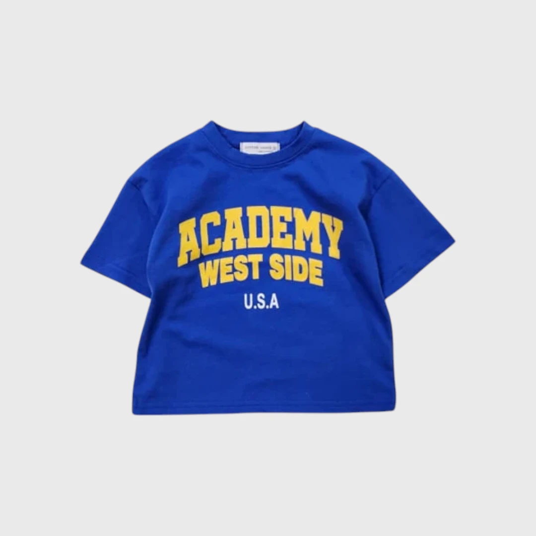 Синяя футболка с принтом Academy