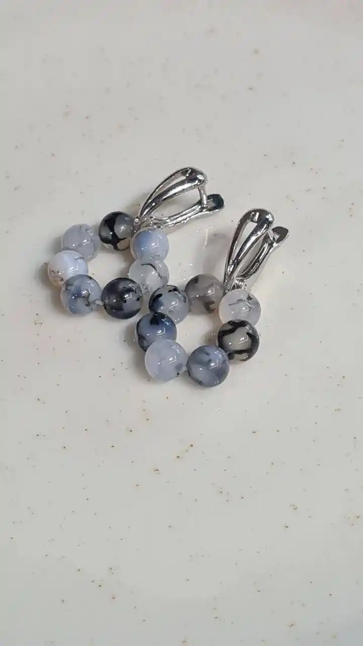 Серьги змеевик