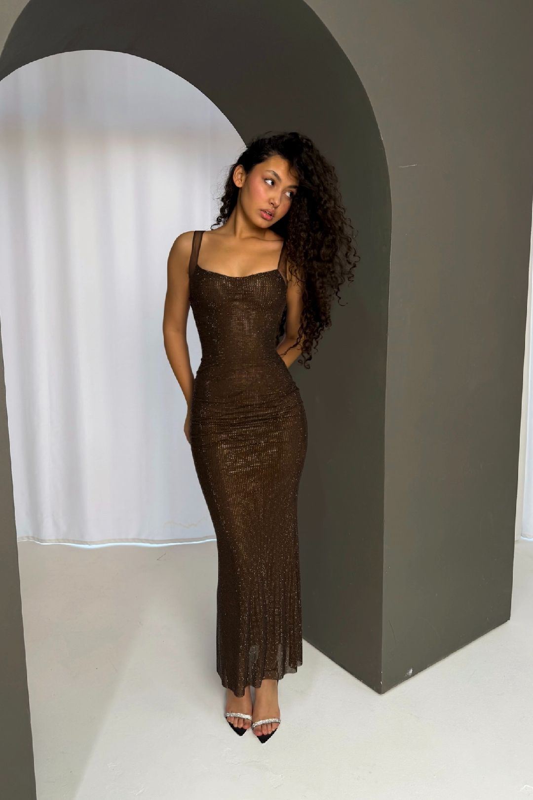 Polly Dress with Hand-Sewn Crystals