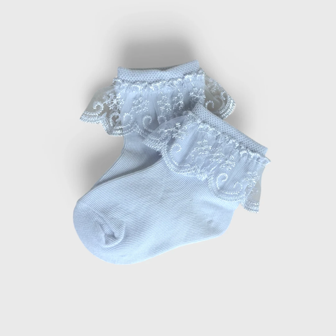 Голубые носки с рюшами 