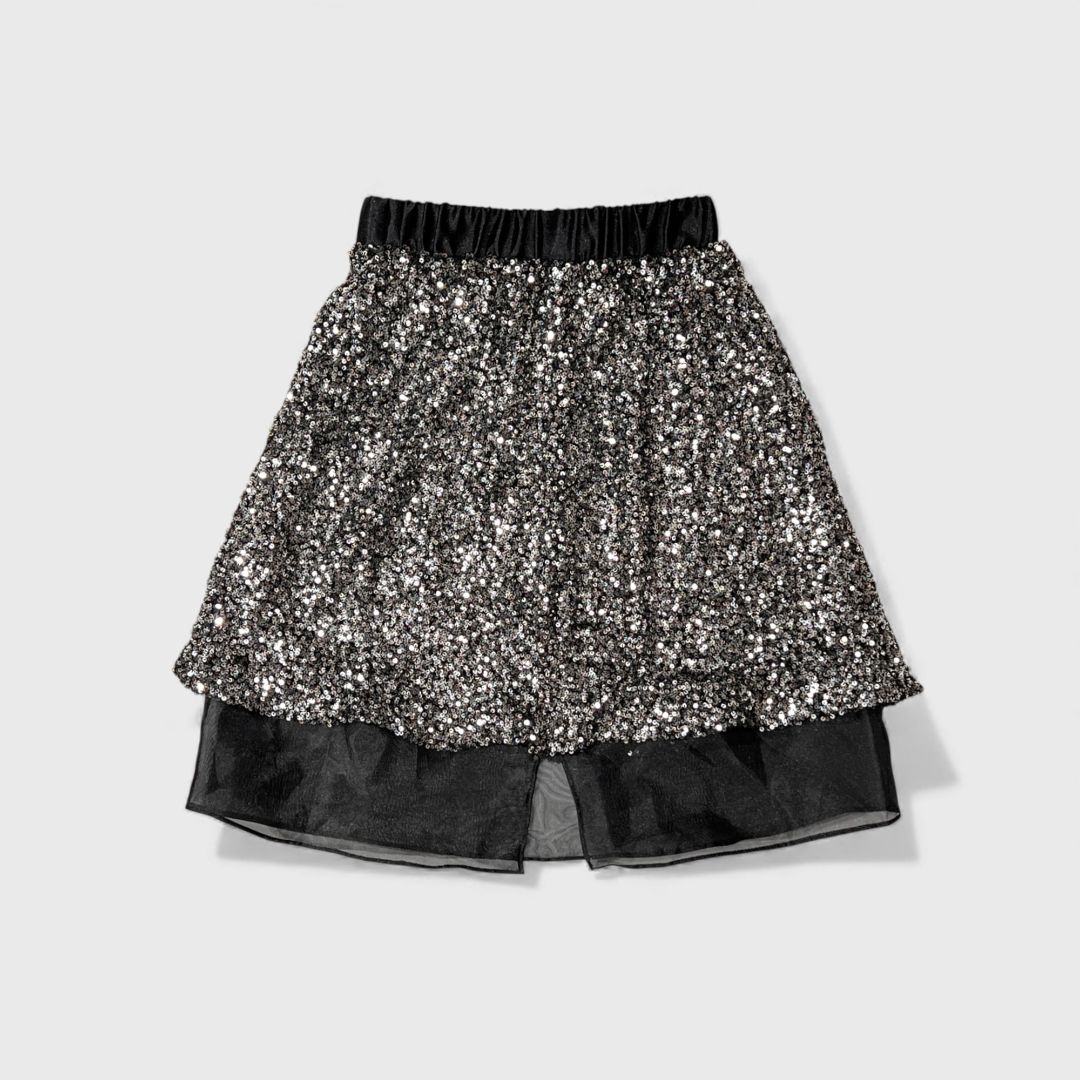 Черная юбка с пайетками