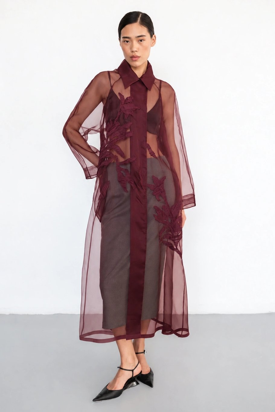 Rania Trench Coat — Burgundy