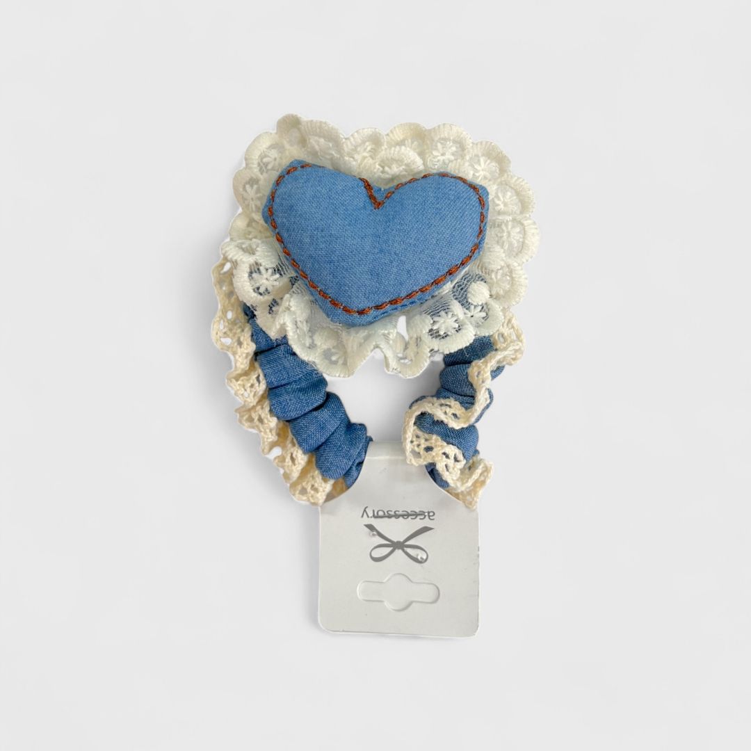 Детская резинка для волос с сердцем